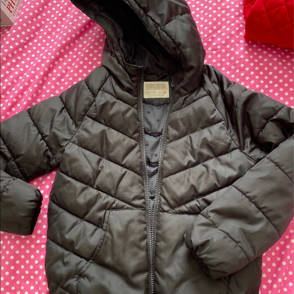 Zara girls black puffer jacket